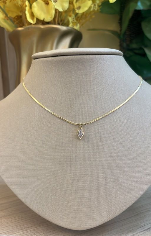 CHOKER FITA  FINA COM PINGENTE