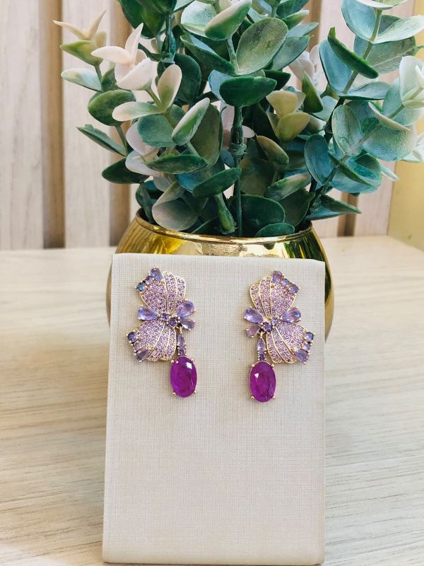 BRINCO PEDRAS ROSA LILAS