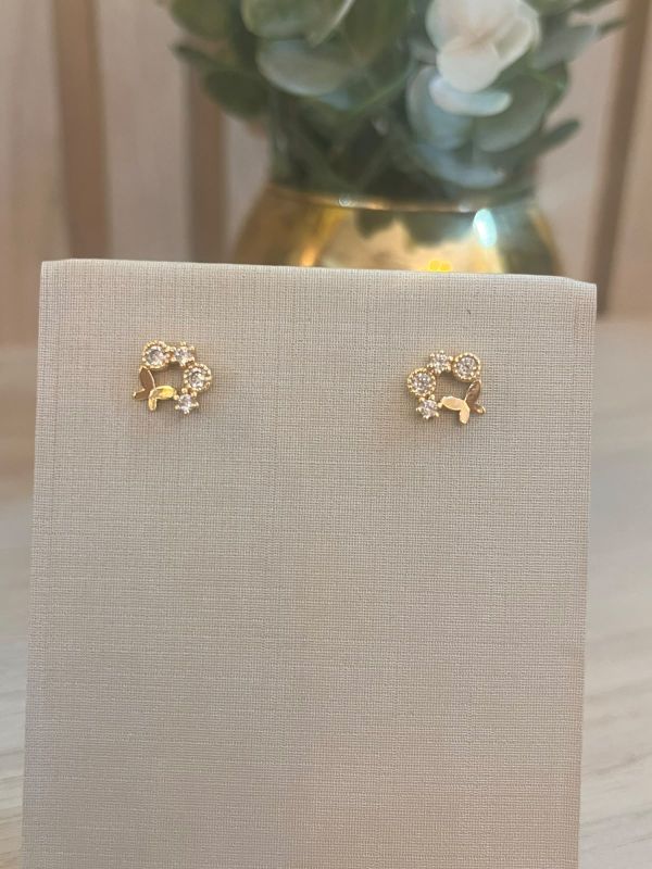 BRINCO BORBOLETINHA COM ZIRCONIA