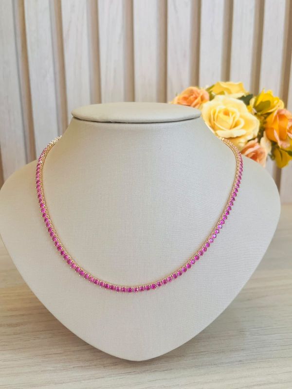 COLAR RIVIERA 3 PONTAS PINK