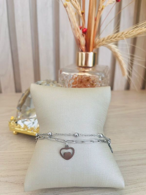 PULSEIRA AÇO CORAÇÃO E ÁRVORE