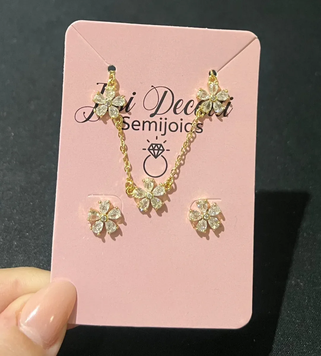 Conjunto 7 flor cristal Dou