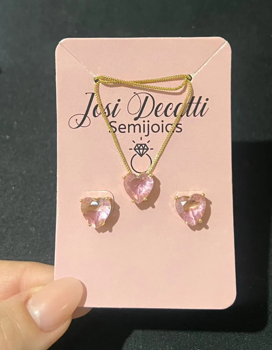 Conjunto coração rosa p Dou