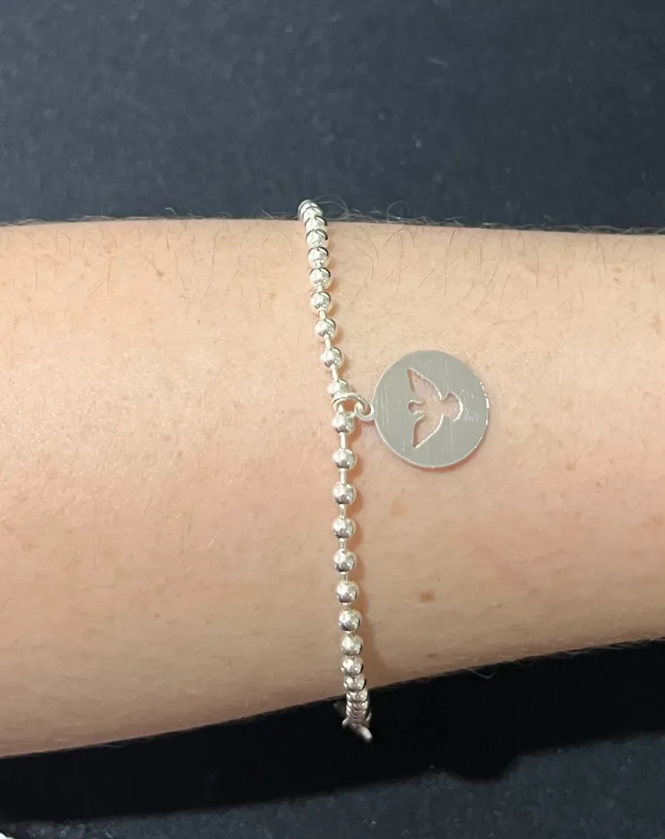 Pulseira pombo pendurado bolinha Pr