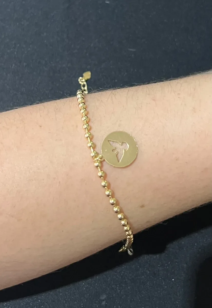 Pulseira pombo pendurado bolinha Dou