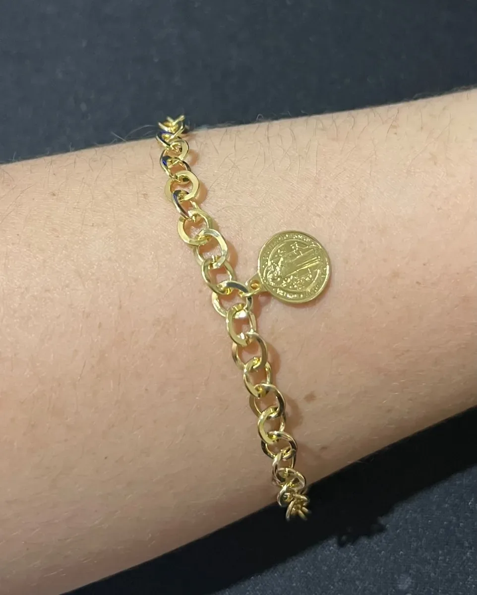 Pulseira elo largo São bento Dou