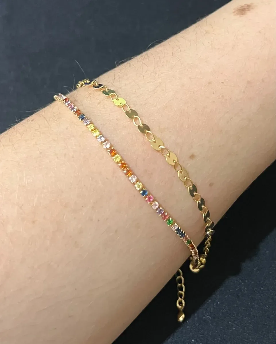 Pulseira dupla bolinha e colorida Dou