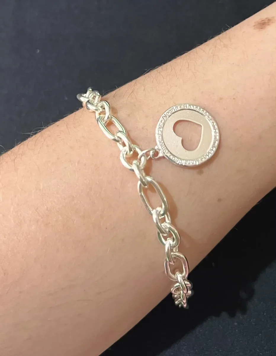 Pulseira elo g coraç vazado Pr