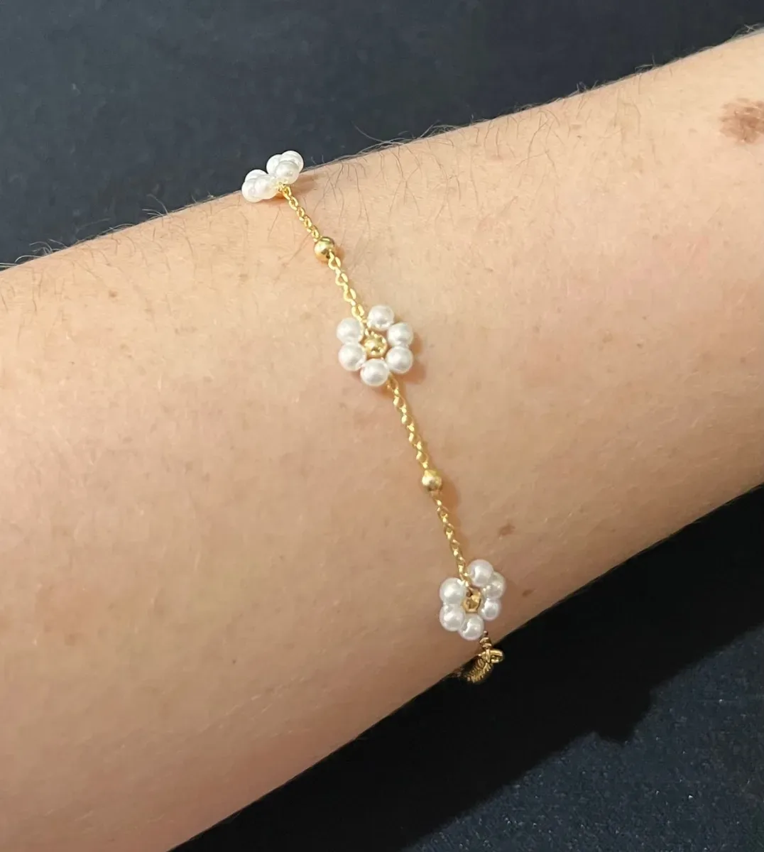 Pulseira flor pérola adulto Dou