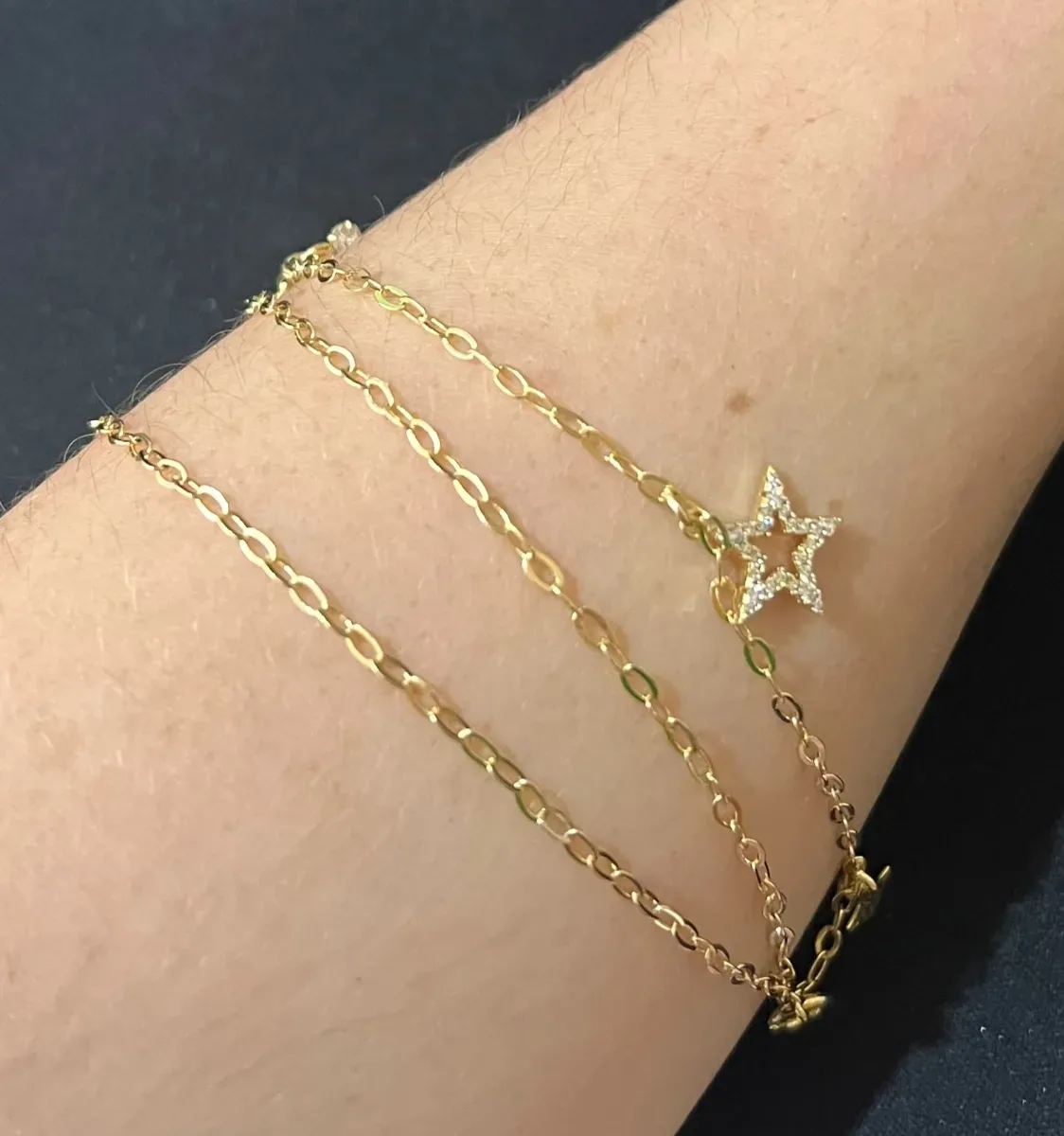 Pulseira 3 em 1 coração e estrela Dou