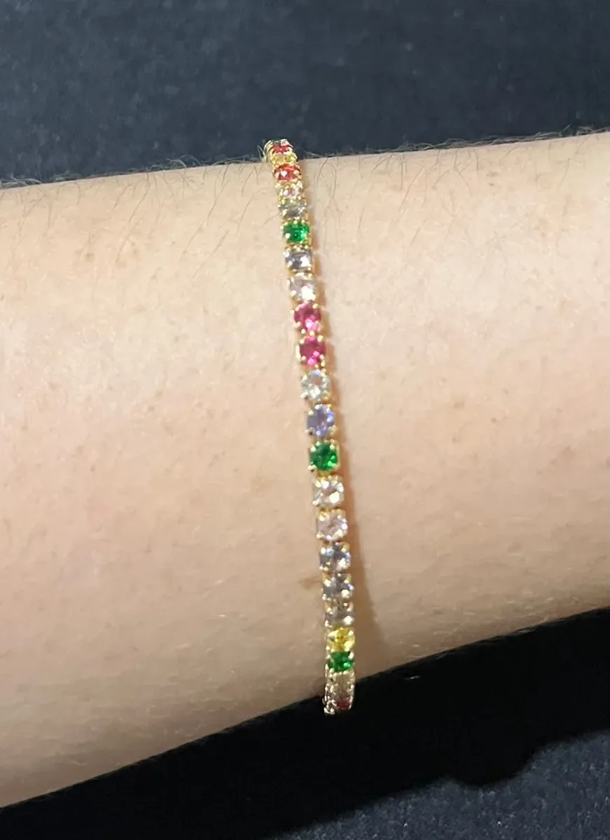 Pulseira pedras colorida m fecho diferente Dou