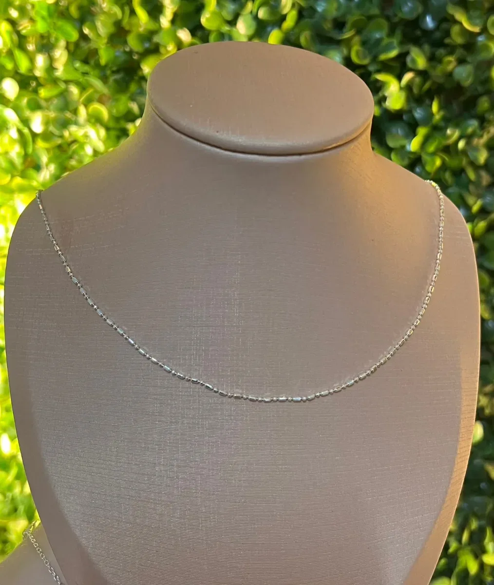 Colar bolinha e tubinho 50cm pr