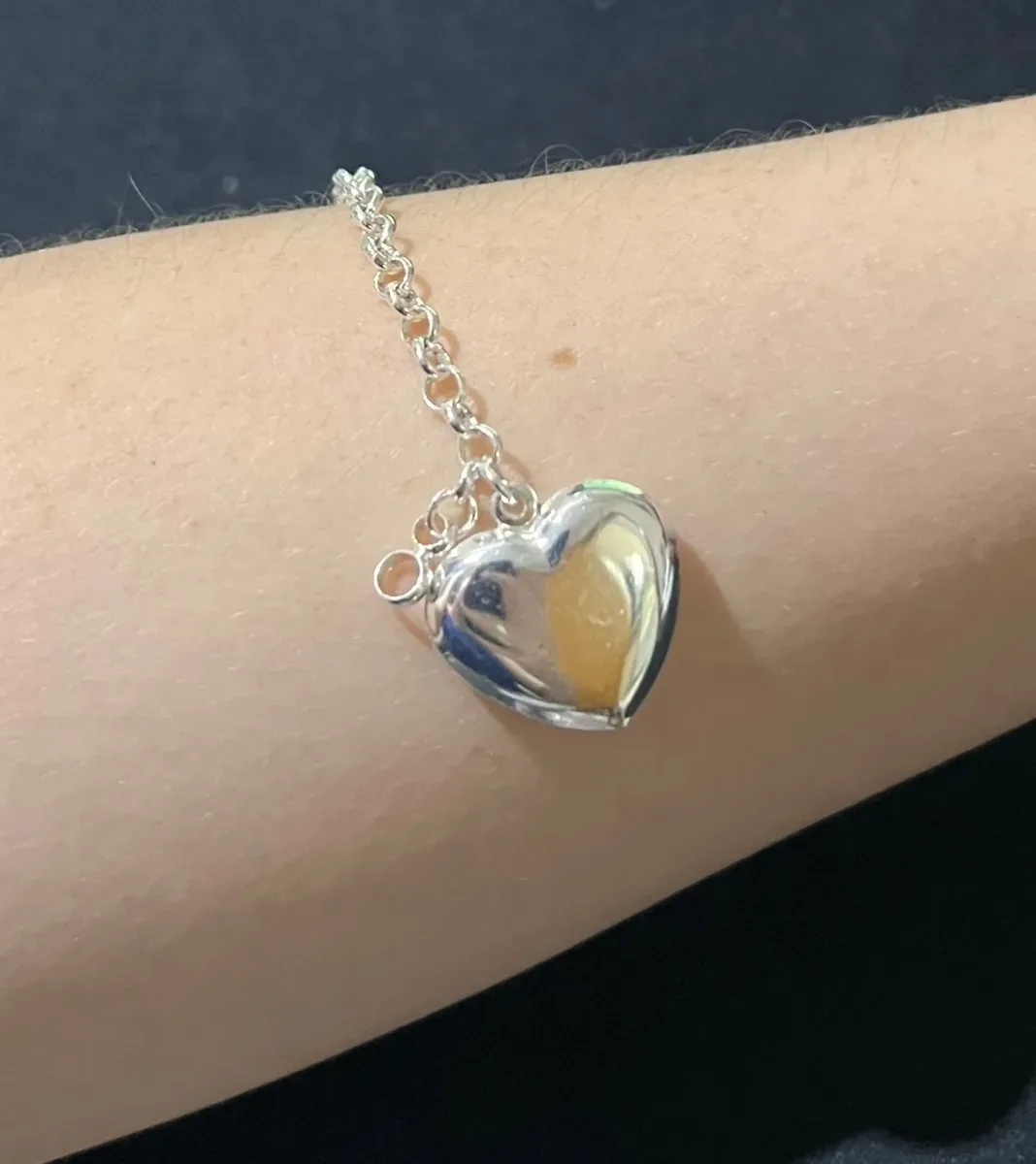 Pulseira elo redondo coraç g liso Pr