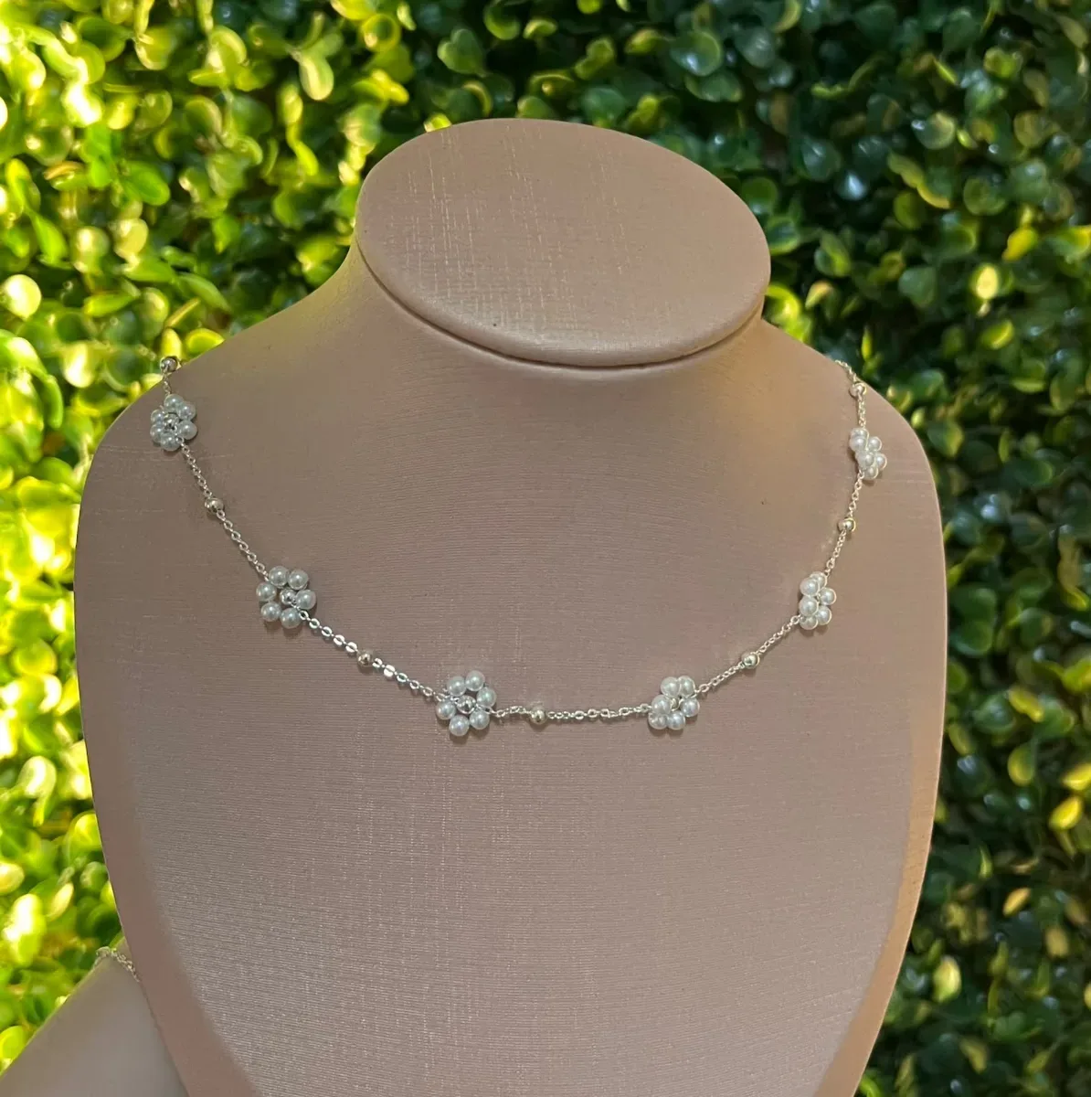 Choker flor pérola infantil Pr