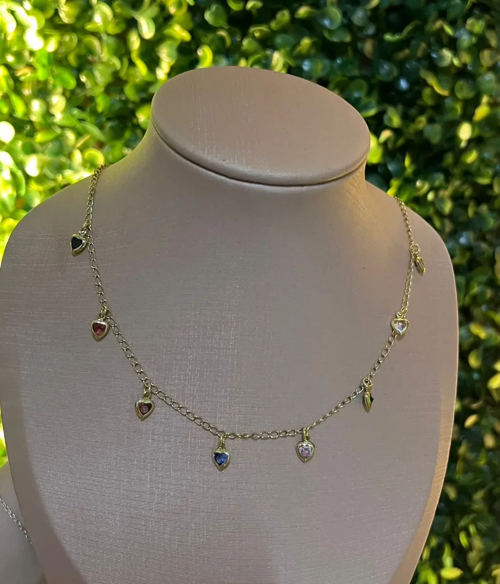 Choker coraç pend colorido Dou