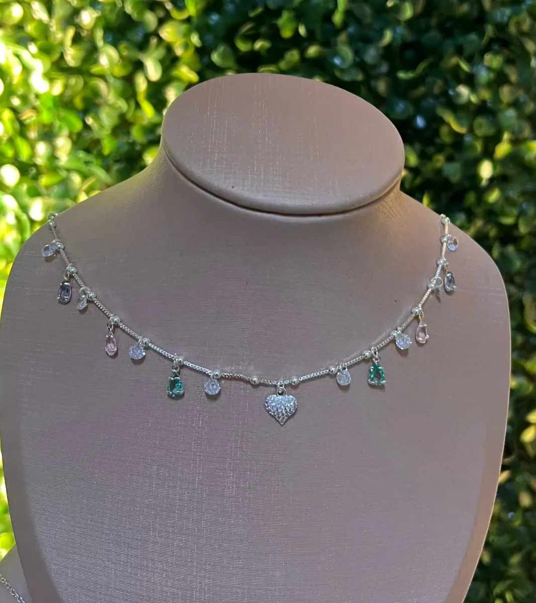 Choker coraç colorido e zirc meio Pr