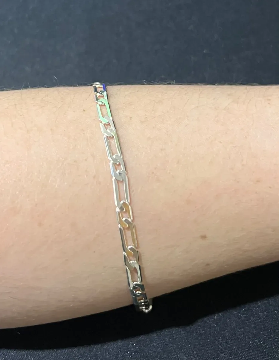 Pulseira masc fina 1X1 21 cm Pr