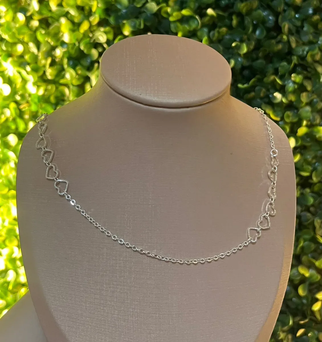 Colar 70 cm elo e coraç Pr