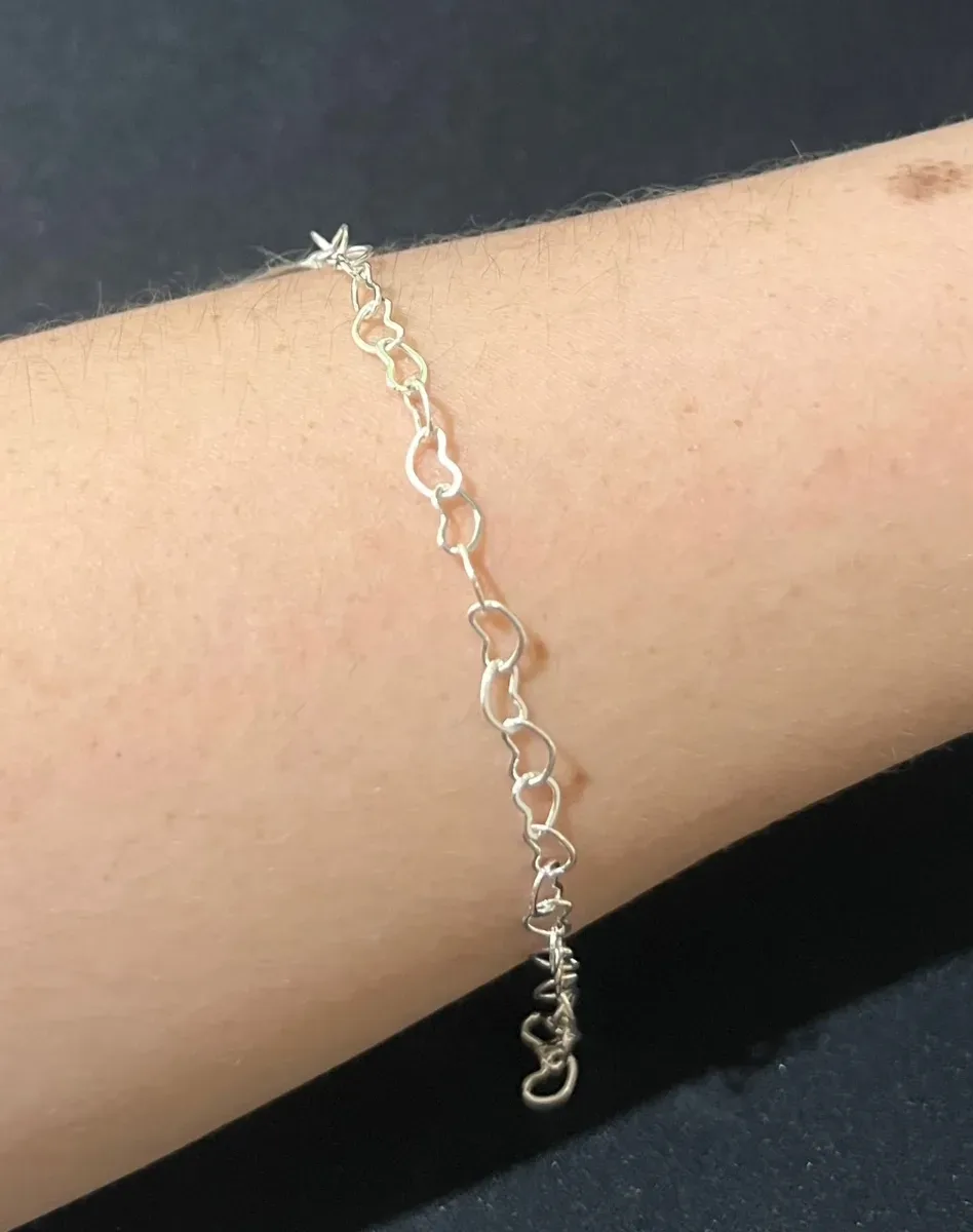 Pulseira inf coraç liso vazado Pr