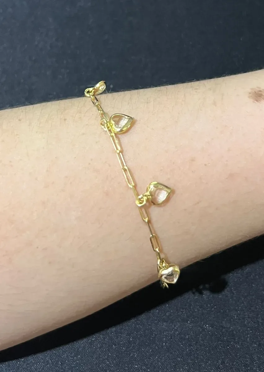 Pulseira pend coraç cristal Dou