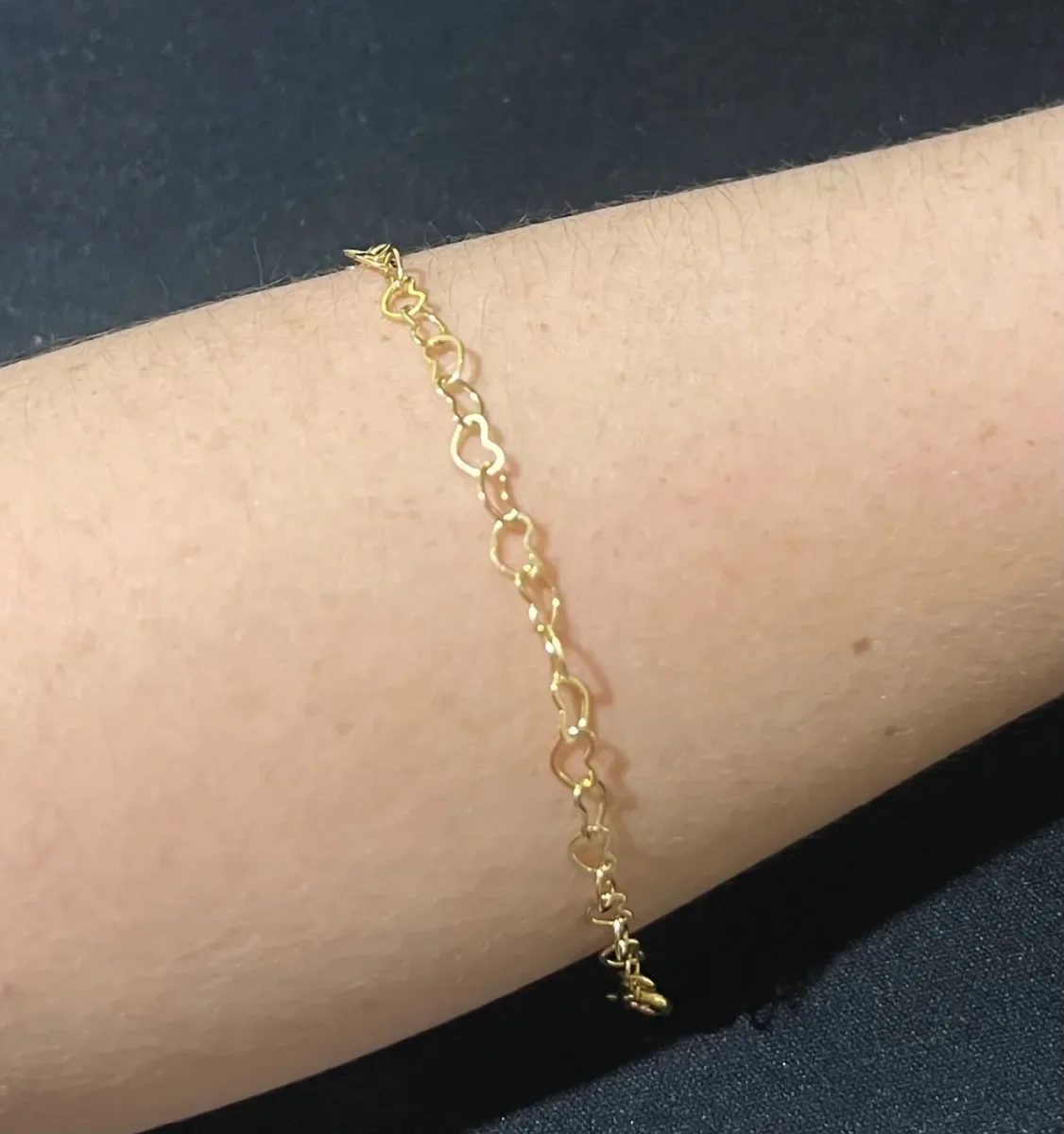 Pulseira inf coraç liso vazado Dou