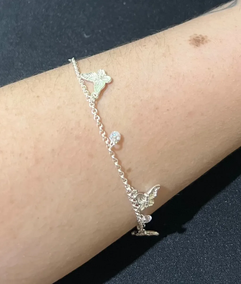 Pulseira 3 borb pend e pedra Pr