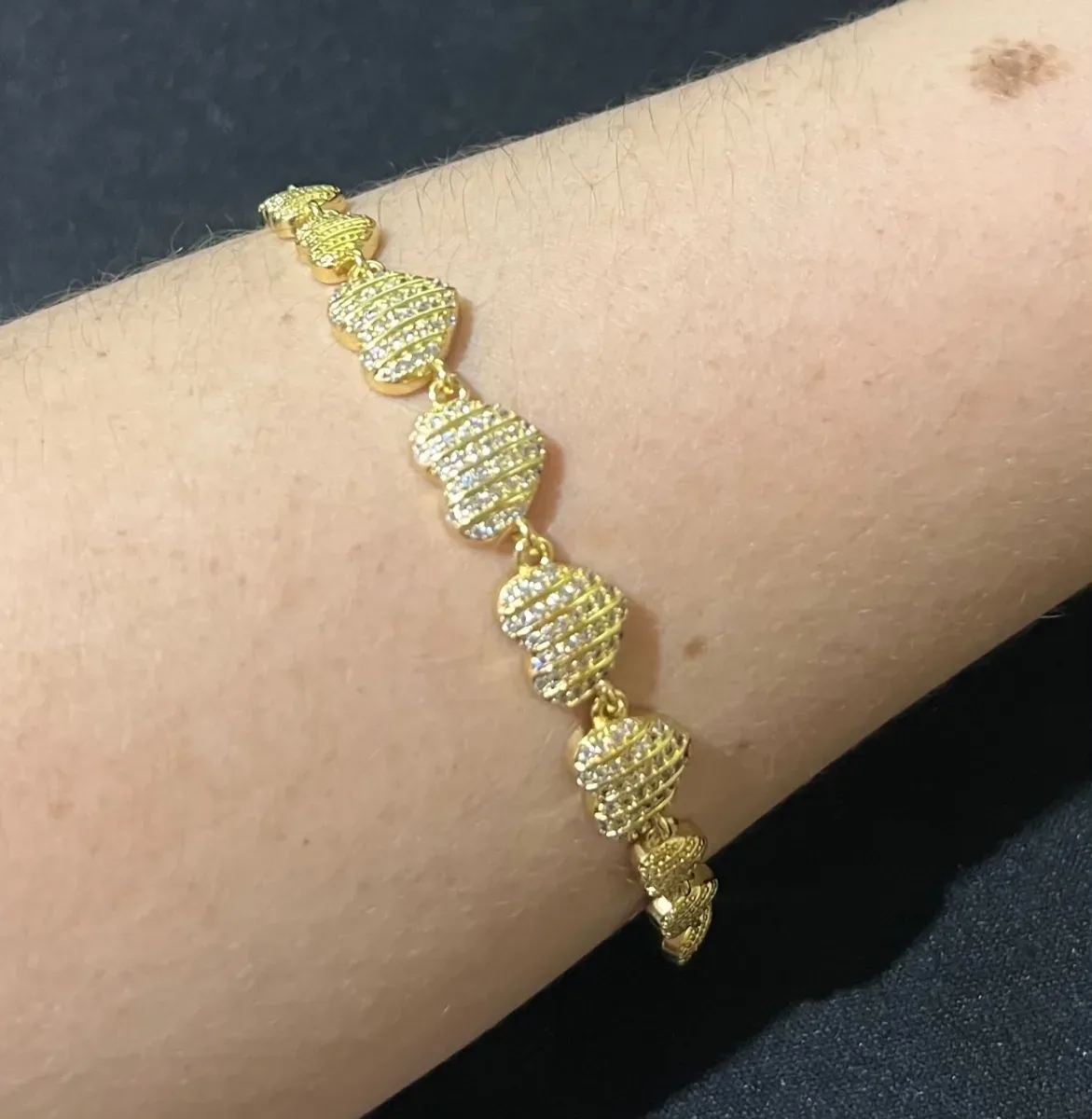 Pulseira int coraç zirc e detalhes Dou