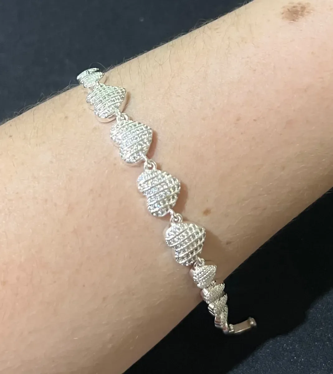 Pulseira int coraç zirc e detalhes Pr