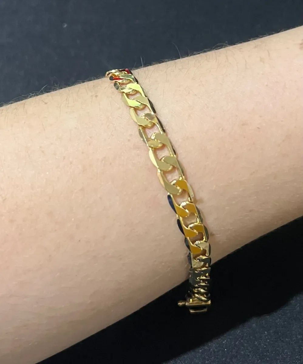 Pulseira masc elos iguais fecho gaveta 21 cm Dou
