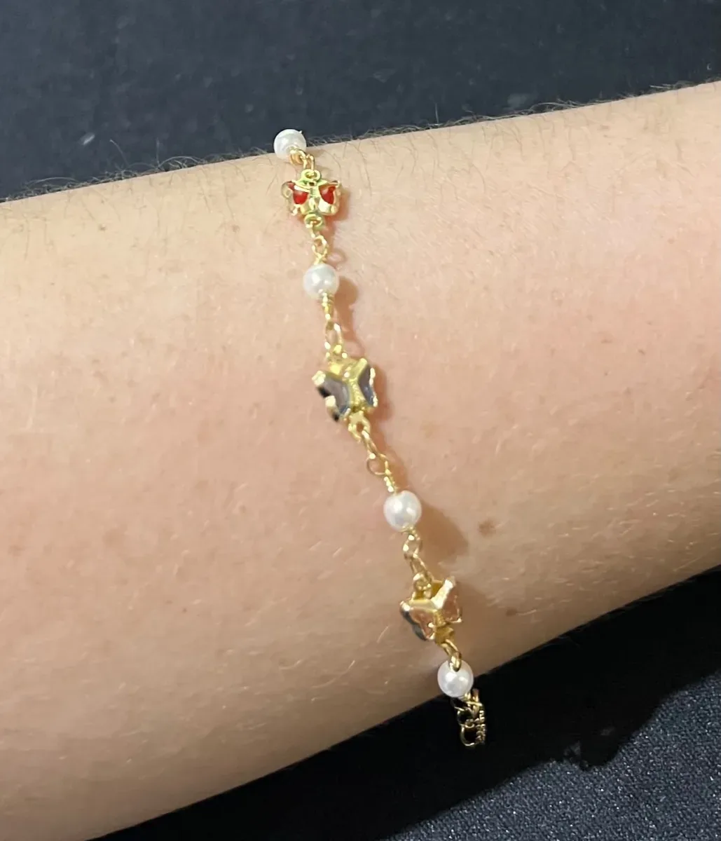 Pulseira inf pérola e borb Dou