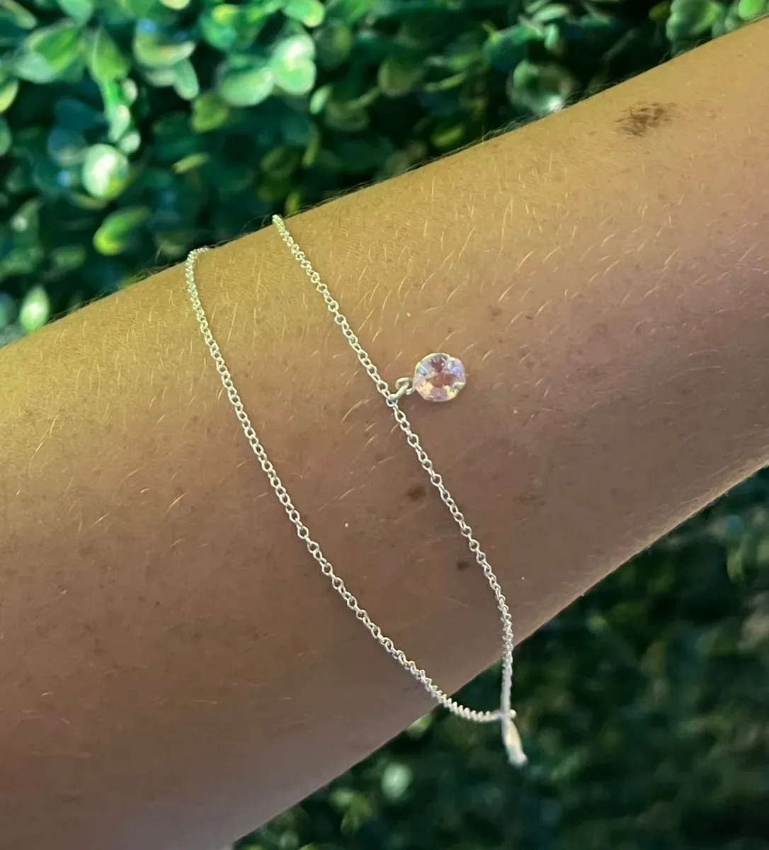 Le pulseira dupla pedra rosa