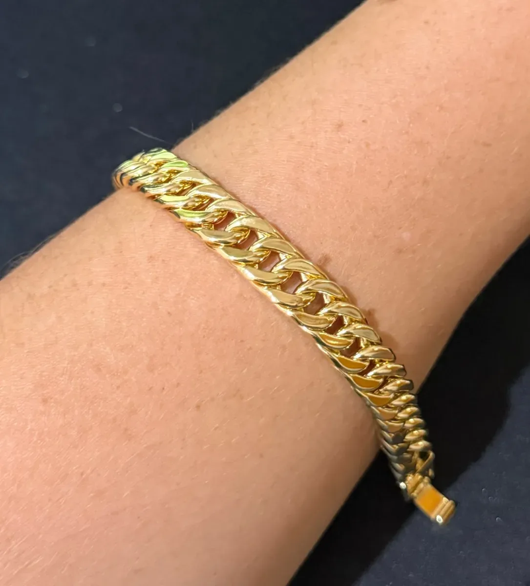 Pulseira grossa elo junto 21 cm Dou