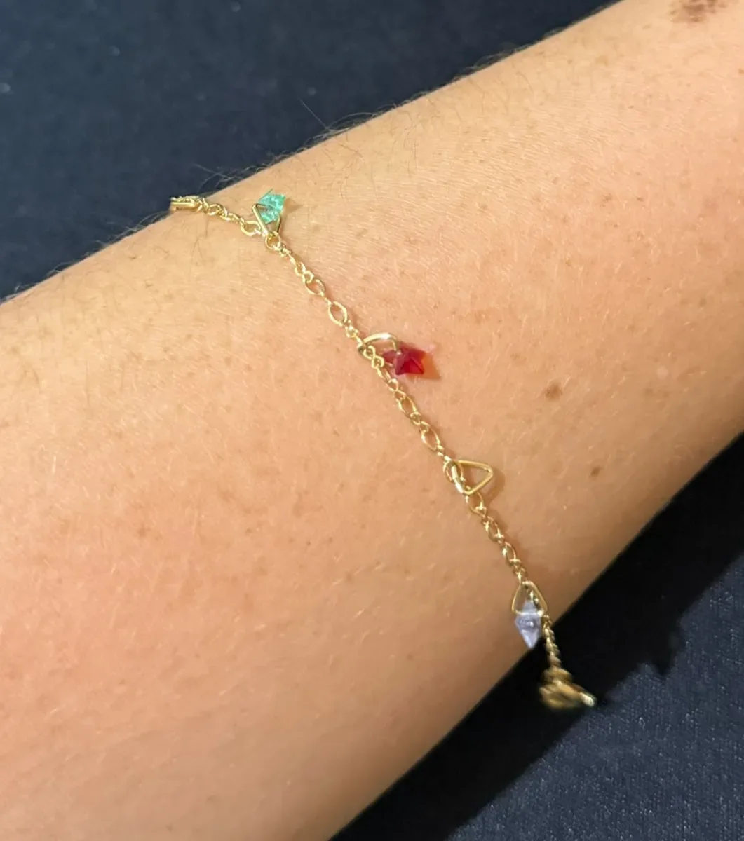 Pulseira inf pend pedra e triangulo Dou
