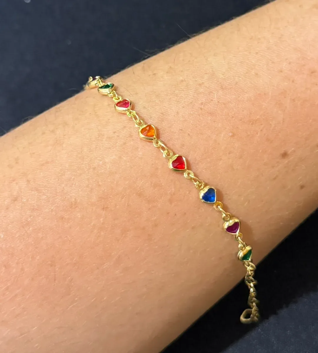 Pulseira inf coraç colorido Dou