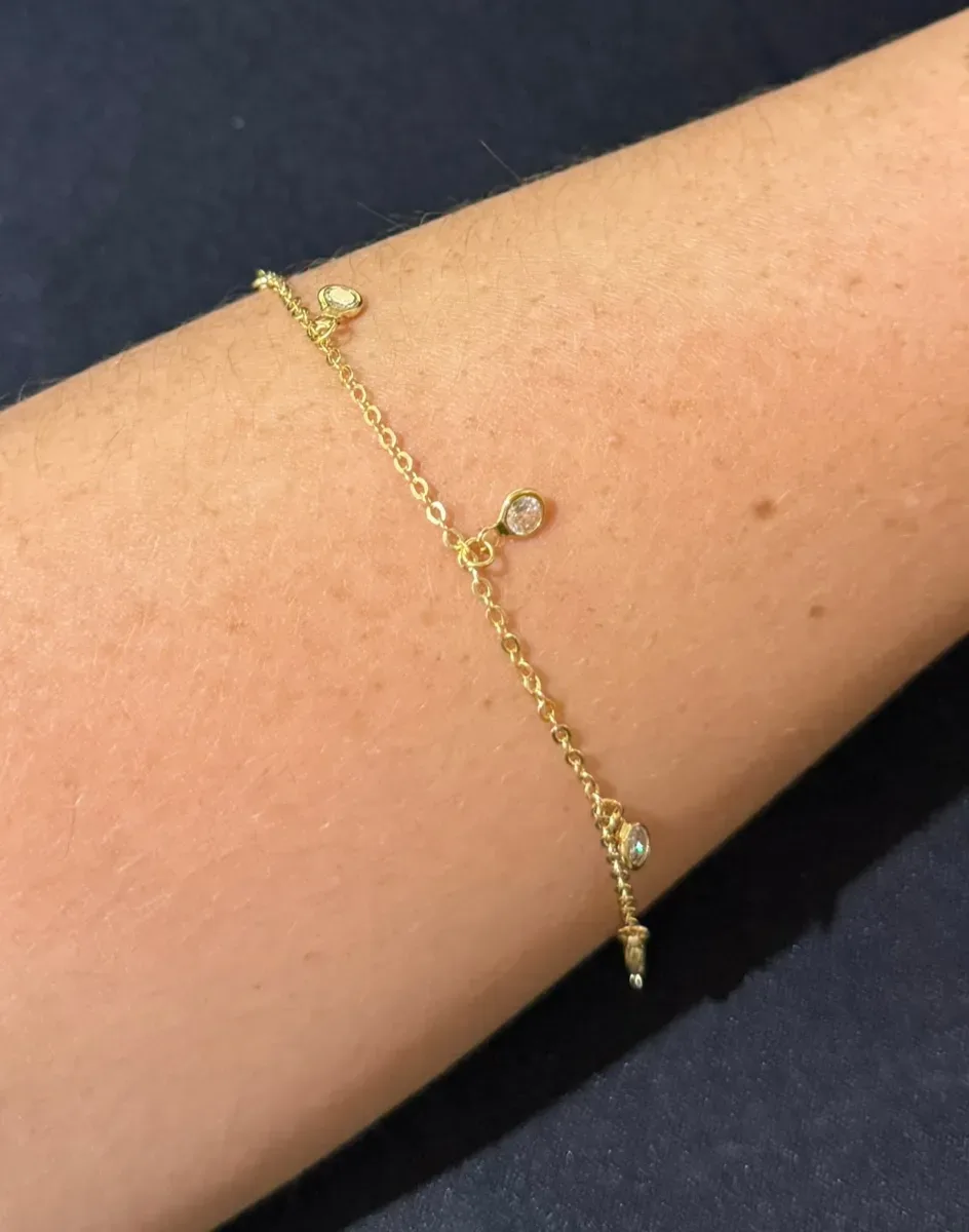 Pulseira inf 3 pedra pendu Dou