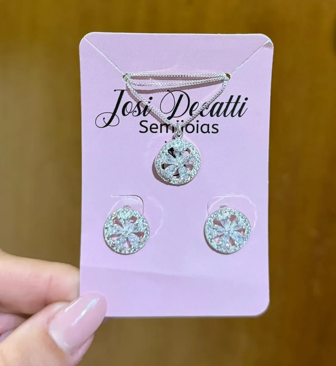 Conjunto flor zirc em volta Pr